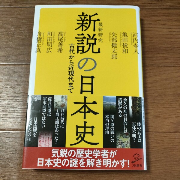 ★送料無料 即決♪ g　新説の日本史 （ＳＢ新書　534） 河内春人 亀田俊和 矢部健太郎 高尾善希 町田明広 舟橋正真 vv⑦