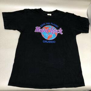 【Hard Rock cafe ORLANDO ハードロック カフェ オーランド プリント ブラック 半袖 Tシャツ L】クリックポスト