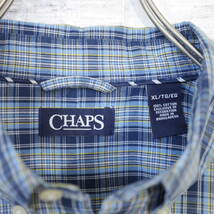 チャップス Chaps 刺繍ロゴ ポケットマルチチェック長袖ボタンダウンシャツ XL ネイビー ライトブルー イエロー ホワイト 20201358_画像9