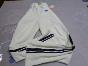 L white × navy blue OW4550 order bru Vintage Asics jersey pants under gym uniform gym uniform Showa Retro unused mold some stains!