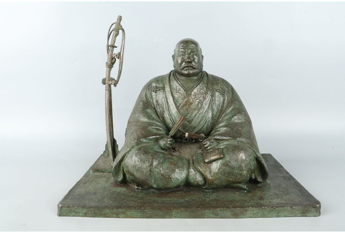 友】ブロンズ像青庵堂寿老人銅製銅器銅像置物重さ7.5kg 共箱付| JChere