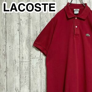 【人気アイテム】LACOSTE ラコステ 半袖 ポロシャツ サイズ4 レッド ワニ 23-168