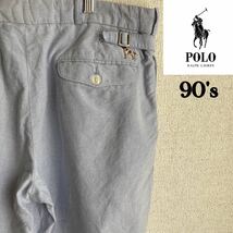 90s POLO RALPHLAUREN 犬　刺繍　ショートパンツ　35インチ　ポロラルフローレン　90's _画像1