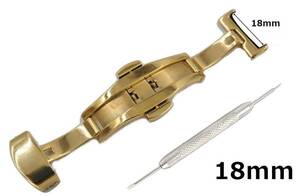  наручные часы D пряжка хвост таблеток ширина 18mm Gold 