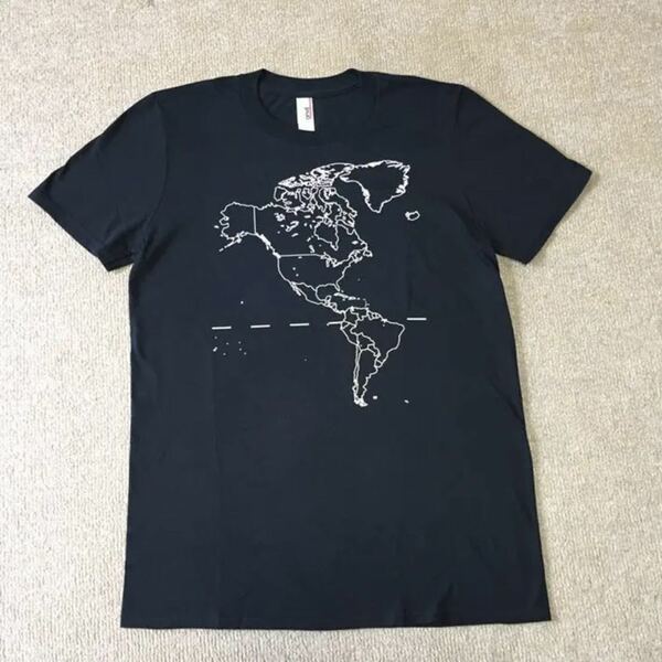 World MAP T-Shirt 世界地図 Tシャツ BLACK S