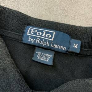 POLO by Ralph Lauren ポロ ラルフローレン ワンポイント刺繍 カットソー生地 半袖 ポロシャツ メンズ Mサイズ ブラック レッド ゴルフの画像7