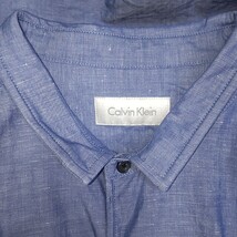 Calvin Klein コットンリネンシャツ XL 長袖シャツ カルバンクライン オンワード CK 麻 リネンシャツ_画像3