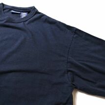 90's 00's ピューリタン クルーネック ロングスリーブ Tシャツ 長袖 (XL) 紺 無地 ロンＴ 90年代 00年代 旧タグ オールド PURITAN Y2K_画像3