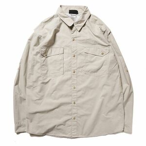 2012年製 patagonia パタゴニア オーガニックコットン フィッシングシャツ 長袖 (L) ベージュ系 00年代 旧タグ オールド アウトドア 52230