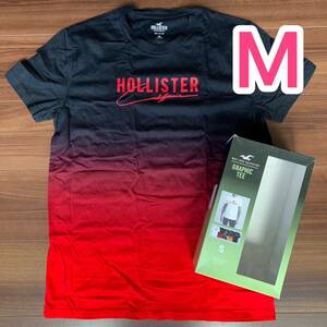 【新品】ホリスター HOLLISTER Tシャツ 黒x赤 メンズM