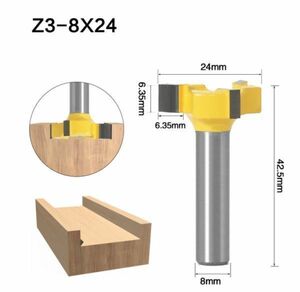 Mz536★お得なルータービット！★8mmシャンクルータービット1本★8×24mm★Tスロットフライスカッター