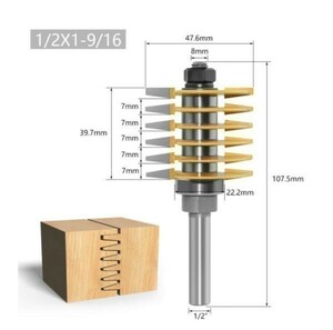 Mz233★プロ愛用品★ジョイント加工の1/2(12.7mm)シャンク木工用ルータービット 1本★1/2×1-9/16★フライスカッター