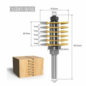 Mz514★高評価品！★1/2(12.7mm)シャンク木工用フィンガージョイントルータービット 1本★1/2×1‐9/16★ホブ盤カッター★フライスカッター