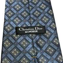 Christian Dior MONSIEUR クリスチャンディオール ネクタイ 総柄 シルク ネイビー オールド TA1_画像5