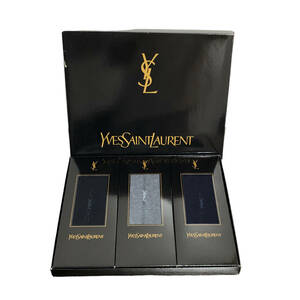 Yves Saint Laurent イヴサンローラン 靴下 ソックス 3足セット 箱付き ロゴ 25cm AC1