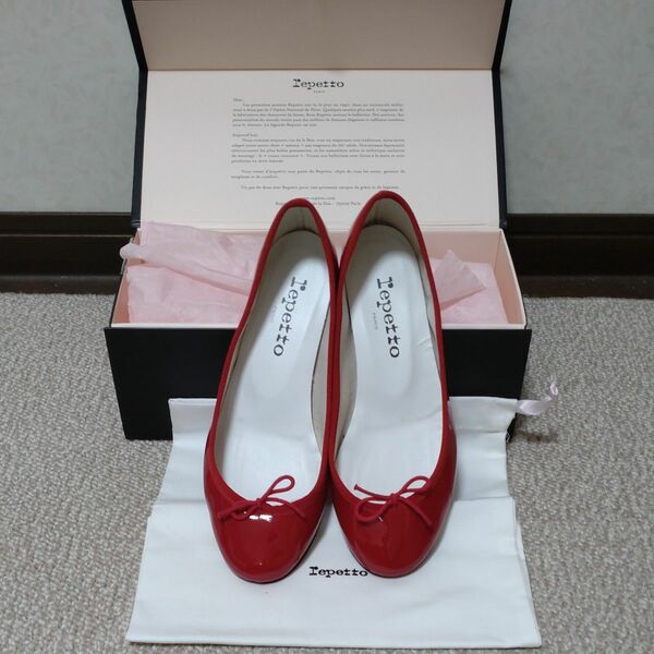 ●美品　レペット　Repetto　カミーユ　レッド　バレエシューズ　ヒール　サイズ36.5