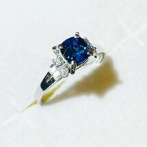 ☆Pt900 サファイア1.10ct&ダイヤリング☆_画像4