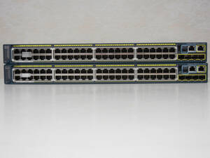 《》【中古】2台SET Cisco WS-C2960S-48FPS-L PoE/PoE+ Catalyst 2960Sシリーズ 初期化
