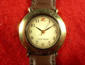 BR62A) * work properly wristwatch free shipping ( outside fixed form )*Courrges Courreges *. old ... put on .*SEIKO Seiko OEM