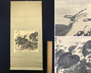 Art hand Auction Yojuhei/Bégonia bergian/Libellule/Fleur et oiseau/Parchemin horizontal/Parchemin suspendu☆Navire au trésor☆AC-581, Peinture, Peinture japonaise, Fleurs et oiseaux, Faune