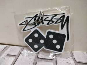 希少。STUSSY　サイコロ、ダイス　ロゴラバーキーホルダー　約12センチ　非売品