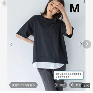 GLOBAL WORK ヘビロッTフェイクレイヤー半袖　ブラック　Mサイズ