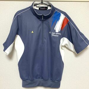 ★【人気】le coq sportif GOLF COLLECTION 半袖　ジャージ　ルコック　ゴルフウェア　グレー　トレーニングウェア