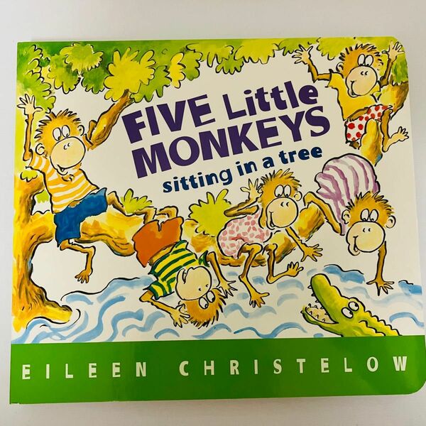 英語絵本　five monkeys sitting in the tree