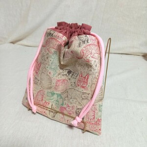  handmade * keep cool heat insulation pouch *20×24cm* beige . pink. .. Chan 