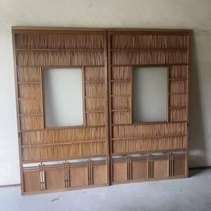 GM7A① 1 interval 2 sheets . middle . glass frame attaching . door old Japanese-style house ... door era fittings entranceway door warehouse door 