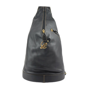 LOEWE Loewe Anne ton shoulder bag leather black Gold metal fittings Cross body backpack hole gram [ genuine article guarantee ]