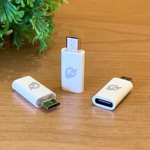 USB Type C ケーブル → マイクロ USB に変換する アダプター ｘ3【ホワイト】_画像4