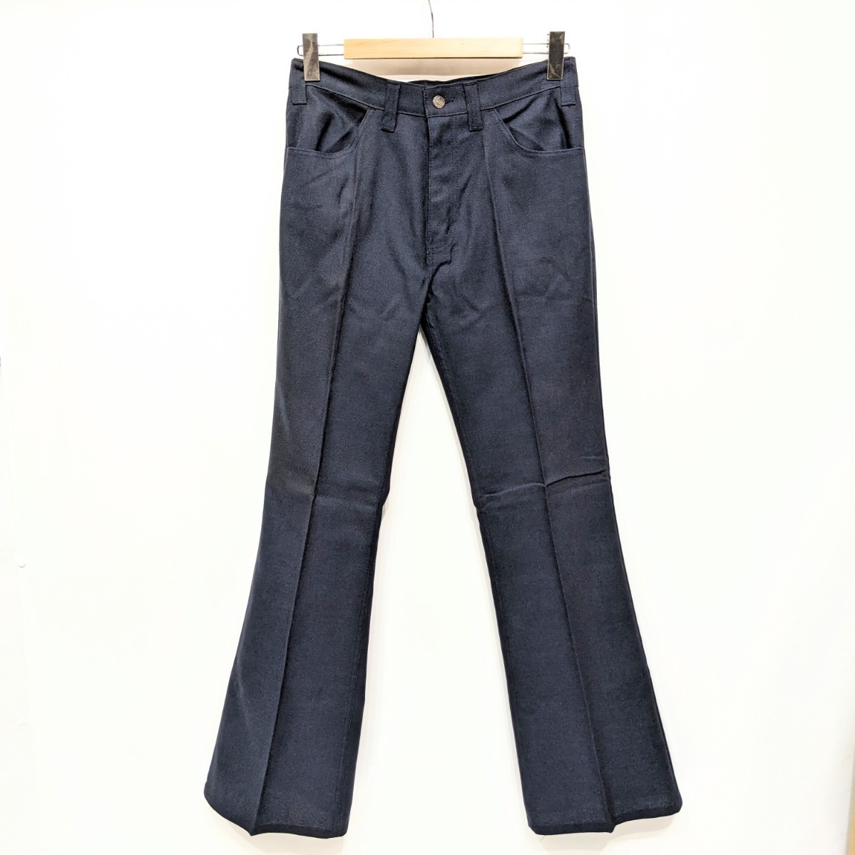 Levis646STA-PRESTベルボトムスタプレパンツW32L33ネイビー紺-