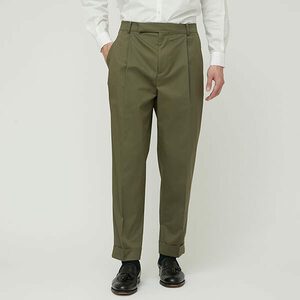 サイズ3 未使用品 :colon コロン 2out-Pleats Slacks - Cotton Twill Stretch CP22S-004 khaki カーキ スラックス 薄手 春夏 ツータック