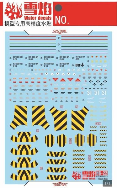 HG 1/144 THE ORIGIN ガンタンク+ モビルワーカー用蛍光水転写式デカール　並行輸入品