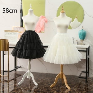  pannier long height 58cm height frill skirt volume Lolita roli.ta fashion Lolita wire less soft white black 