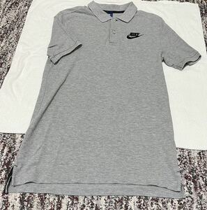 ナイキ NIKE 半袖 ポロシャツ メンズ ワンポイントロゴ ゴルフ Sサイズ　コットン　グレー　灰
