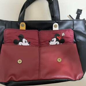 美品！Disney ディズニー ミッキー 　ひょっこりフラップポケット付き　2WAYトートバッグ　 ショルダーバッグ by.BELLE MAISON ベルメゾン