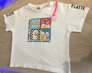 中古　PINK-latte　ニコラ掲載肩あき転写 Ｔシャツ　　オフホワイト(003)　　14(XXS140cm)　定価3850円