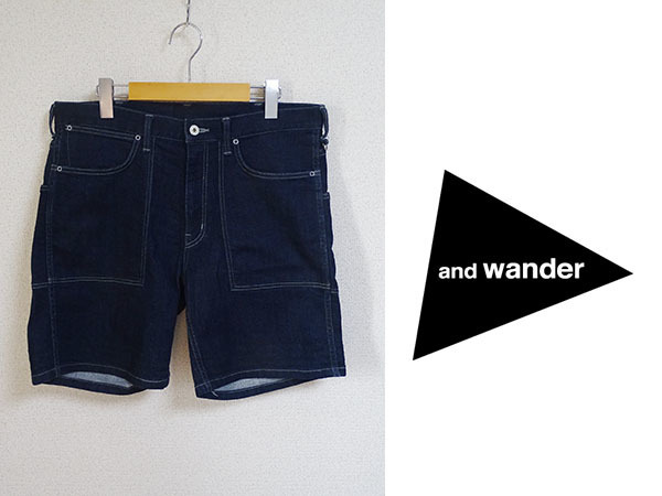 ★送料無料匿名発送★美品★and wander★アンドワンダー★デニムショートパンツ★ショーツ ハーフパンツ 短パン★