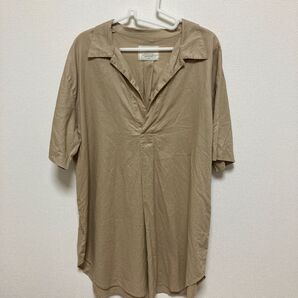 アングリッド:半袖スキッパーロングシャツ