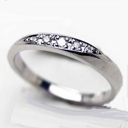 結婚指輪 マリッジリング プラチナ リング 刻印無料 ダイヤリング 5石 送料無料 シンプル 記念日 