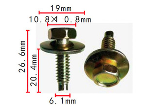 ヘックスヘッド　Sems　ボディ　ボルト　 1/4-20 X7/8 FORDに適合 純正品番 :57030S36 10個