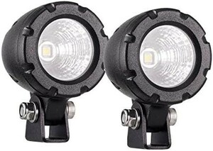 ミニサイズ LEDワークライト 丸形 バイク補助灯 5W フォグランプ オートバイ 自転車 カー用品 フラット型 広角 ノイズレス