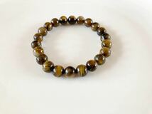 上品 タイガーアイ ブレスレット 天然石 タイガーズアイ 虎目石 アクセサリー tiger's eye bracelet gemstone vintage accessory F1_画像6