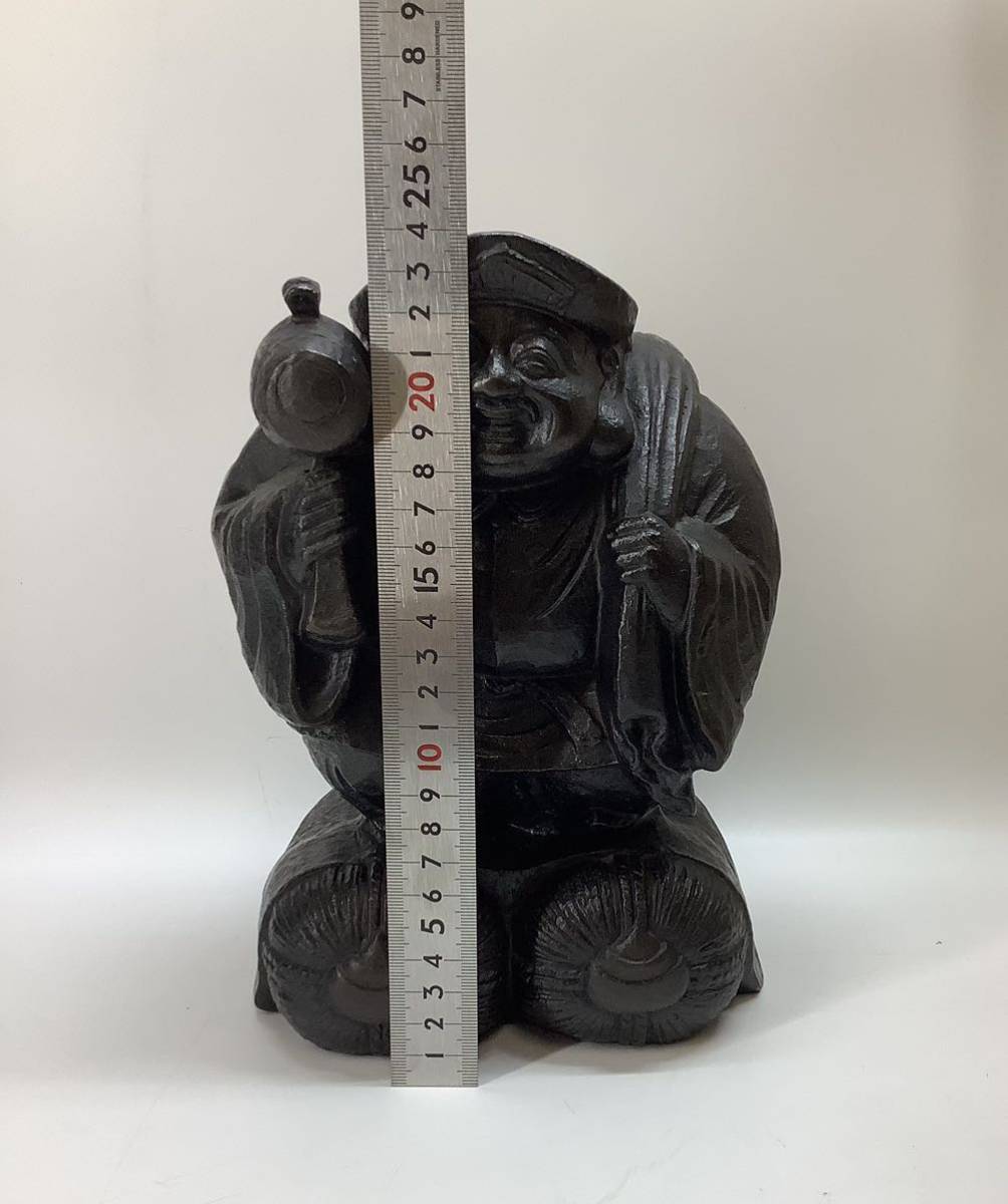 鋳銅大黒天像置物石崎秀峰造約3㎏ 共箱銅器ブロンズ高さ24cm | JChere