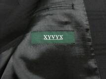 新品 XYVYX ザイビクス 通年 シャドーチェック グレンチェック ウール 2B シングルスーツ ノータック 92Y5 黒 ブラック_画像9