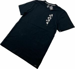 未使用 タグ付 ☆ VOLCOM 両面プリント◎ ブラック 半袖 Tシャツ M 春夏 スケーター ストリート スケートボード 人気 ボルコム■S2115