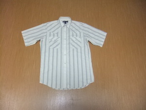  old clothes short sleeves stripe western shirt M