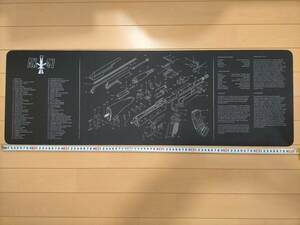 激安　送料400円 国内発送　AK47 ガン 銃パーツ図約90cm x 30cm クリーニング用 マウスパッド AK 47武器銃軍用ライフルマウスパッド